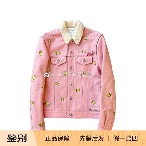 Chrome Hearts 克罗心 Mattyboy 手绘涂鸦 粉色皮衣 夹克