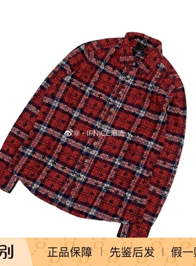Chrome Hearts 克罗心 格子 暗纹十字架 袖口 贴皮 衬衫