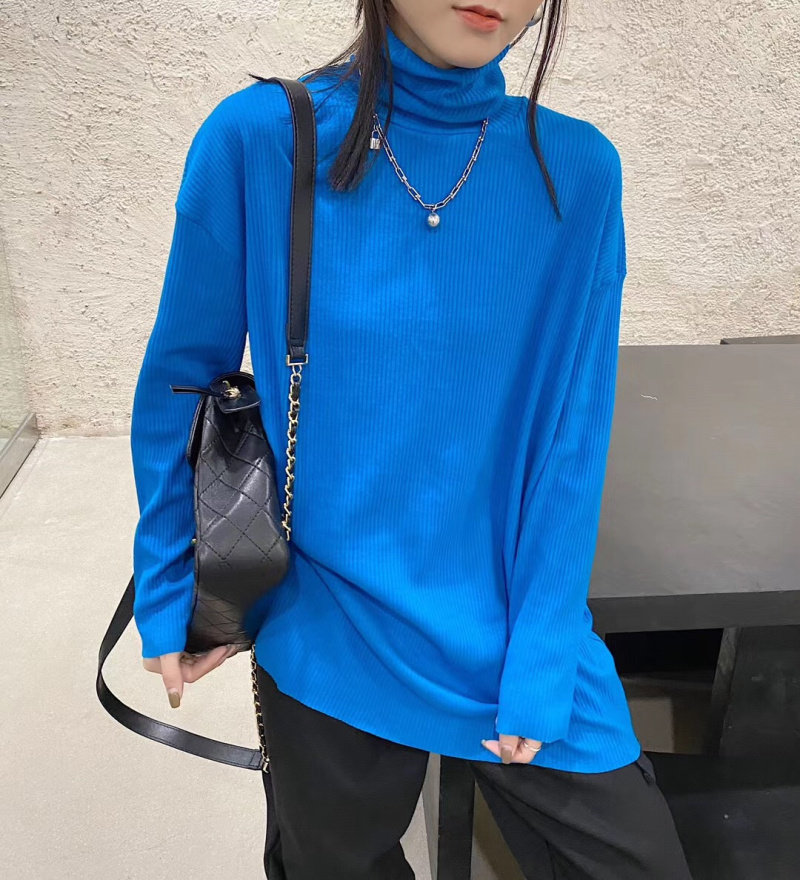 元熙8030高领打底衫女加厚堆堆领中长款显瘦内搭宽松大码针织毛衣