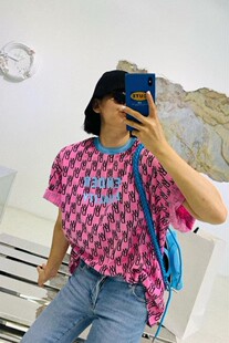 薄宽松休闲上衣潮 T恤女2024夏新款 Banana style字母印花白色短袖