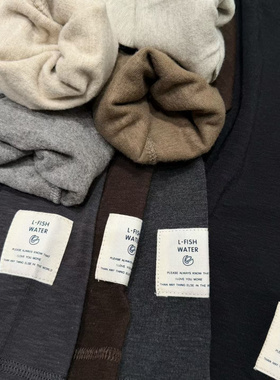 YUAN XI元熙8296秋冬设计明线贴标弹力加绒修身打底衫外穿上衣T恤