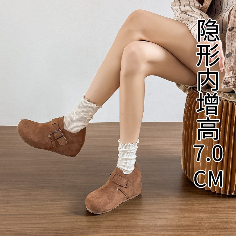 复古面包鞋内增高全包勃肯鞋子女2026春季新款豆豆鞋森系百搭单鞋,女鞋,勃肯鞋/软木鞋,淘宝优惠券,粉丝福利购,淘宝优惠卷