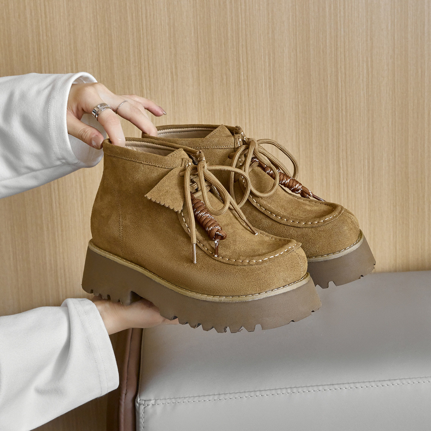 真皮马丁靴女2025新款增高勃肯靴