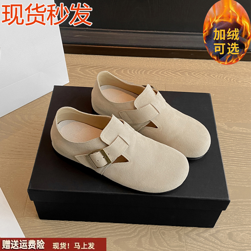 休闲真皮女鞋内增高全包博肯单鞋