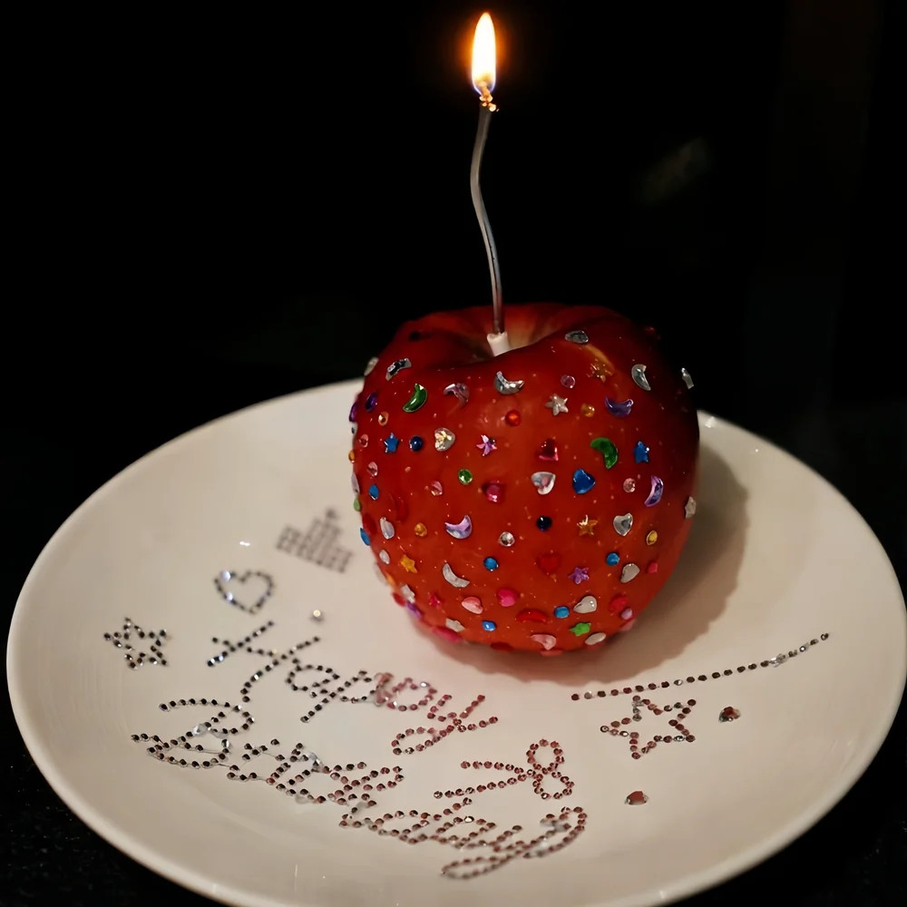 生日蜡烛星星钻石贴纸生日帽苹果蛋糕戒指装饰仪式感diy拍照道具