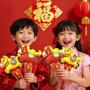 新年马年发箍气球开学铝膜手持棒头饰儿童幼儿园头箍小礼品地推