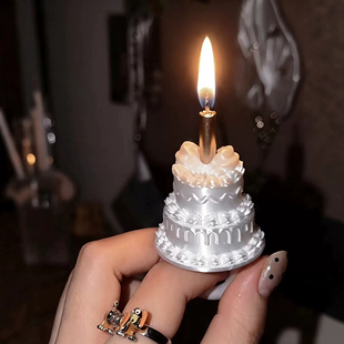 生日蜡烛蛋糕戒指生日帽拍照道具女孩创意氛围仪式感装饰神器贴纸