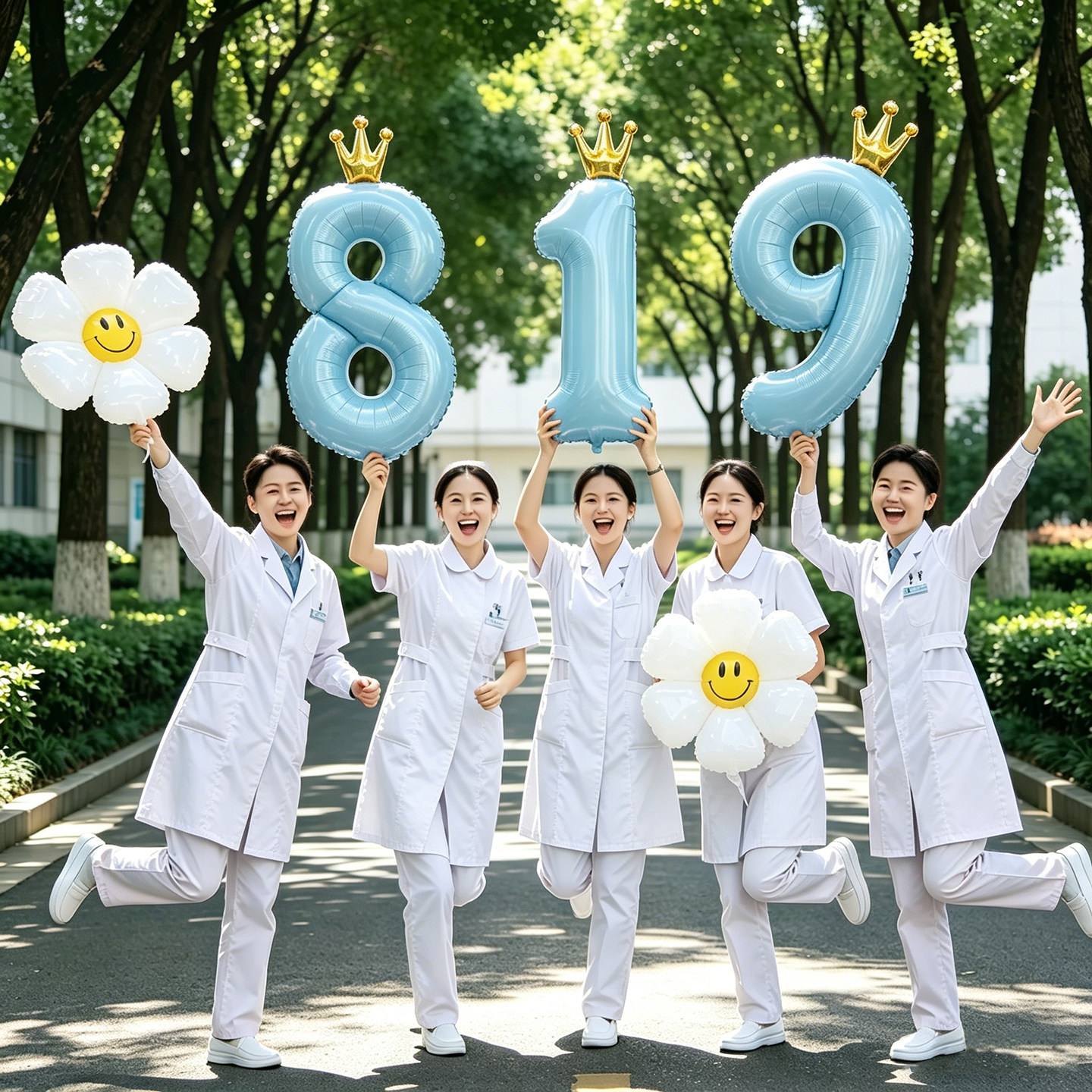 819医师节数字气球装饰拍摄道具医院科室门诊活动氛围场景布置
