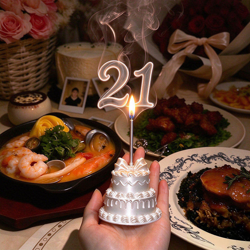 生日女孩创意手捧拍照摆件神器生日蜡烛蛋糕梦幻氛围新款饰品道具