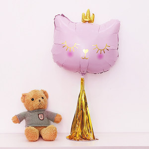 铝膜气球粉色猫咪生日拍照道具