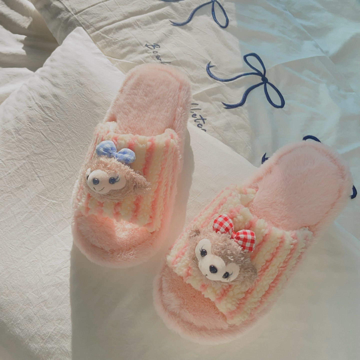 雪莉玫居家毛毛拖鞋女2025新款韩国可爱卡通毛绒棉拖鞋室内一字拖,居家布艺,居家棉拖/棉鞋,淘宝优惠券,粉丝福利购,淘宝优惠卷