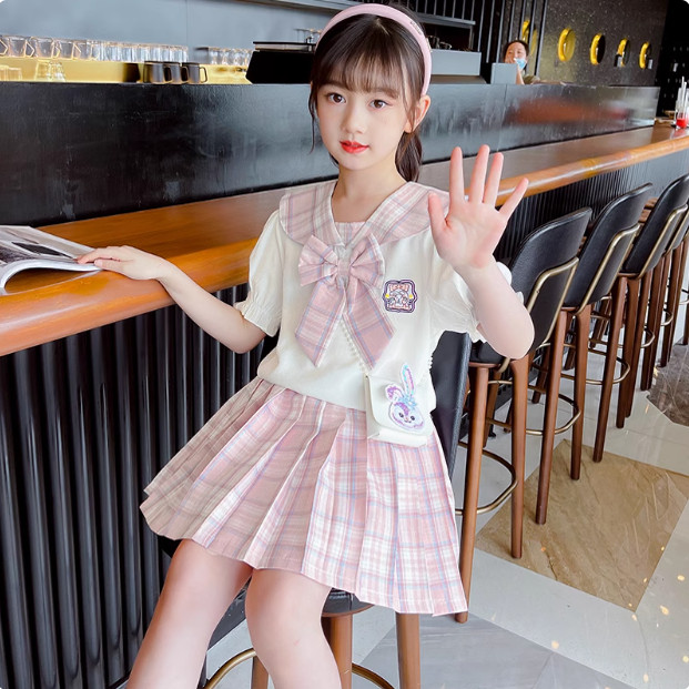 女童连衣裙2025新款洋气夏装jk制服套装夏款小学生学院风裙子夏天