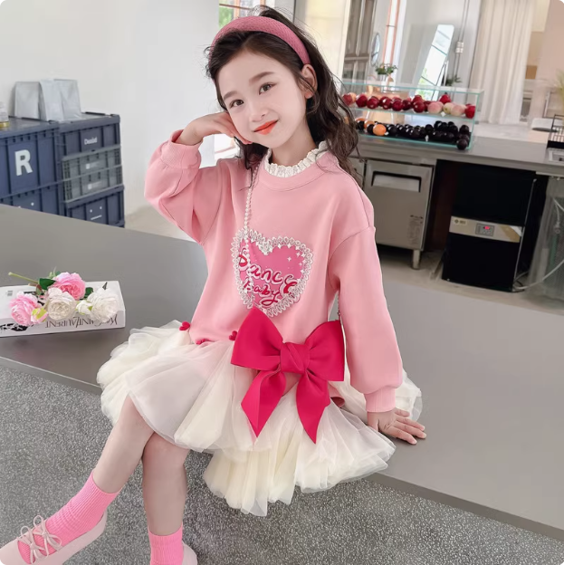 儿童韩版卫衣裙设计感秋装小童绝美甜美公主鱼尾裙女童连衣裙春款