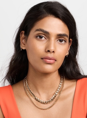 朋克风白金古巴项链女坦克链男喜平链马鞭链镀真金嘻哈多层颈链孤