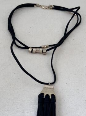 欧美饰品民族风叠戴项链长款皮绳潮流个性高级感轻奢小众女毛衣链