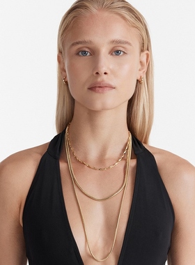 朋克风白金古巴项链女坦克链男喜平链马鞭链嘻哈多层颈链毛衣链