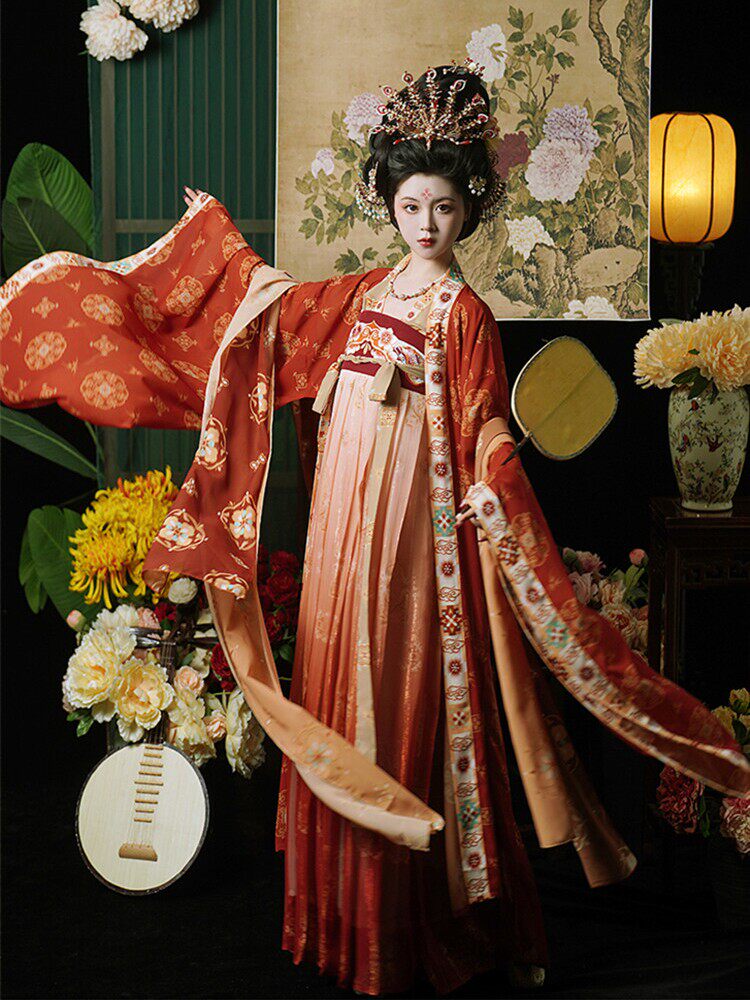 唐朝贵妃出服装盛唐齐胸襦裙大唐世制汉服女款中国风tsm古装演服