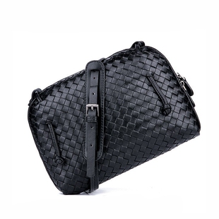 简约斜跨包纯手工编织羊皮女包时尚百搭贝壳包单肩包