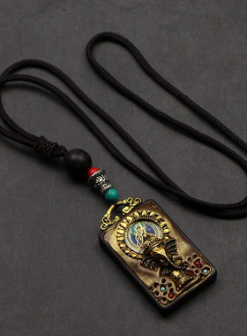 原创黑檀木图腾吊坠情侣古风文艺