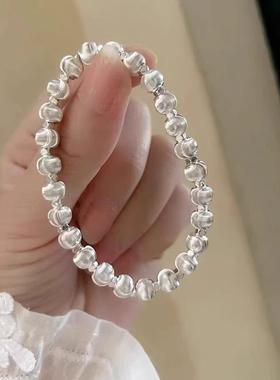 s925纯银猫眼银手链女款手串