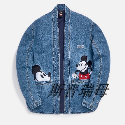 北京现货Kith x Disney Denim Ginza Kimono 迪士尼 道袍 夹克