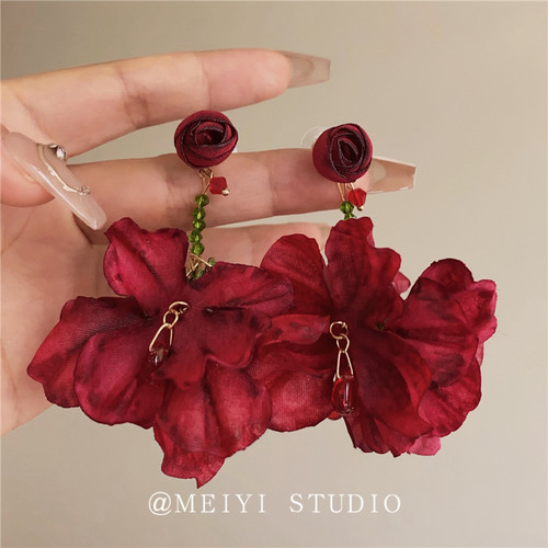 MEIYIJEJORY日韩布艺树脂女耳环