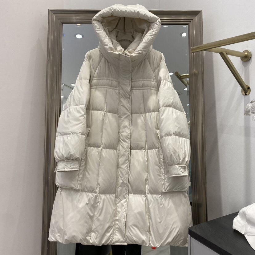 宽松韩版加厚中长款羽绒服外套