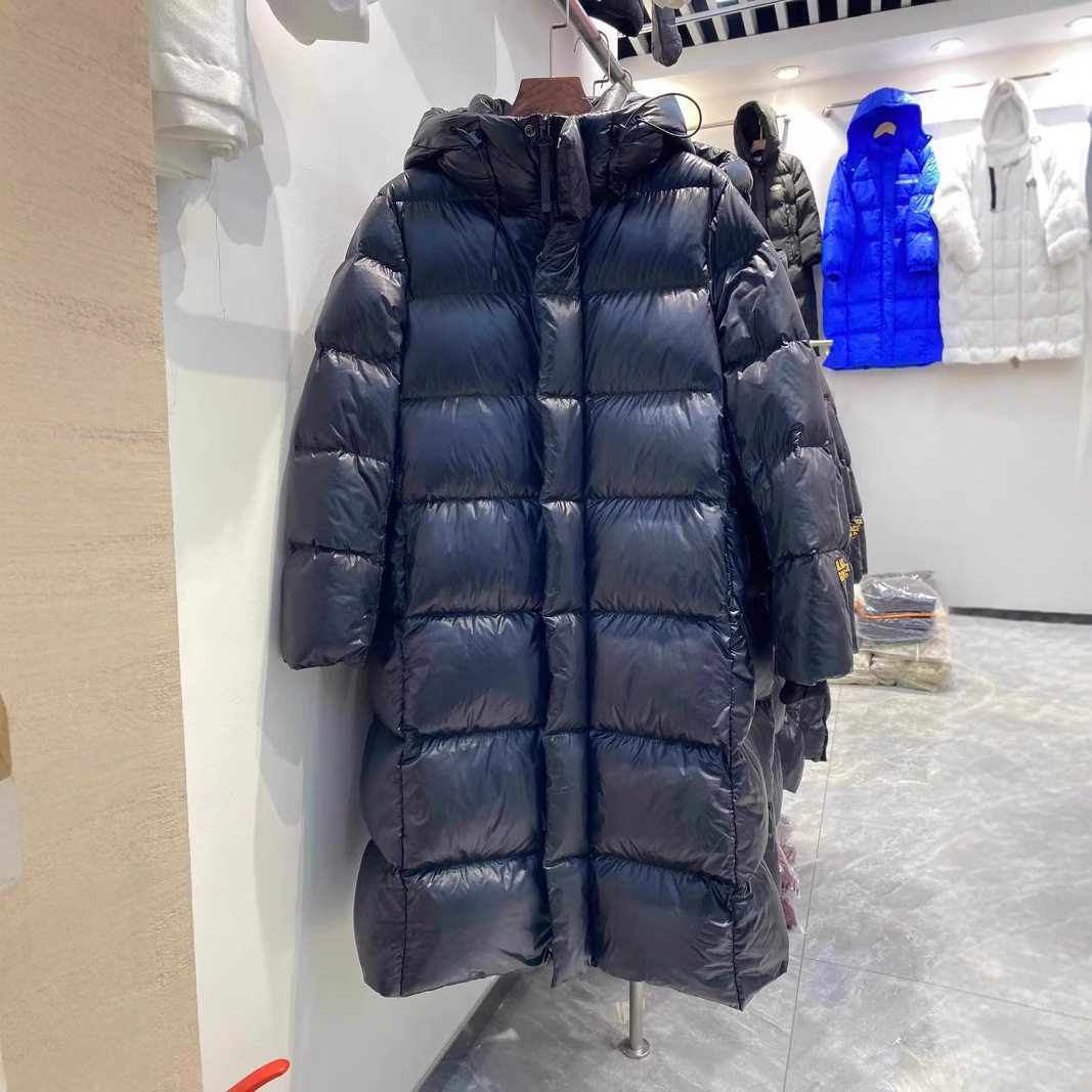 反季清仓黑色金标羽绒服中长款过膝女2024年新款冬季大码加厚保暖