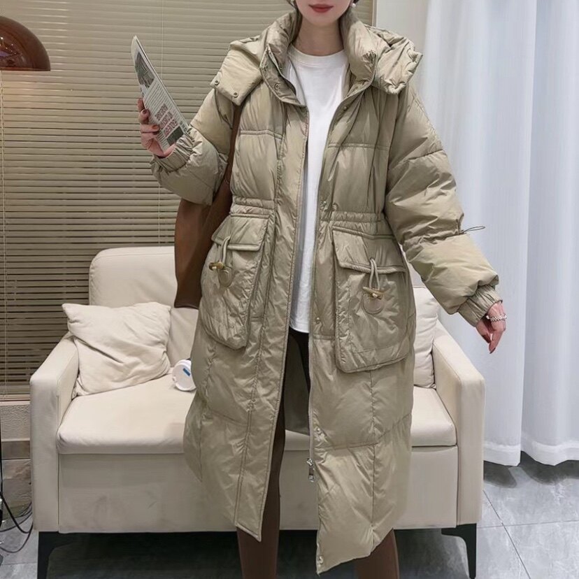 加厚羽绒服女冬季2023新款韩版时尚设计感显瘦中长小众白鸭绒外套