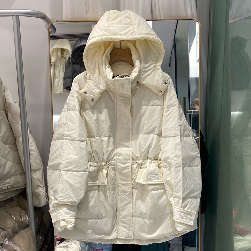 加厚加厚外套韩国羽绒服抽绳收腰
