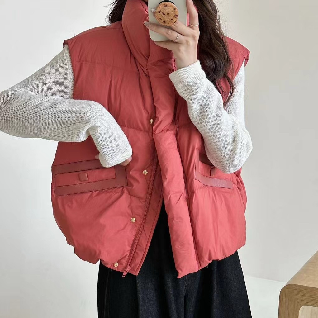 秋冬新款羽绒马甲女短款立领
