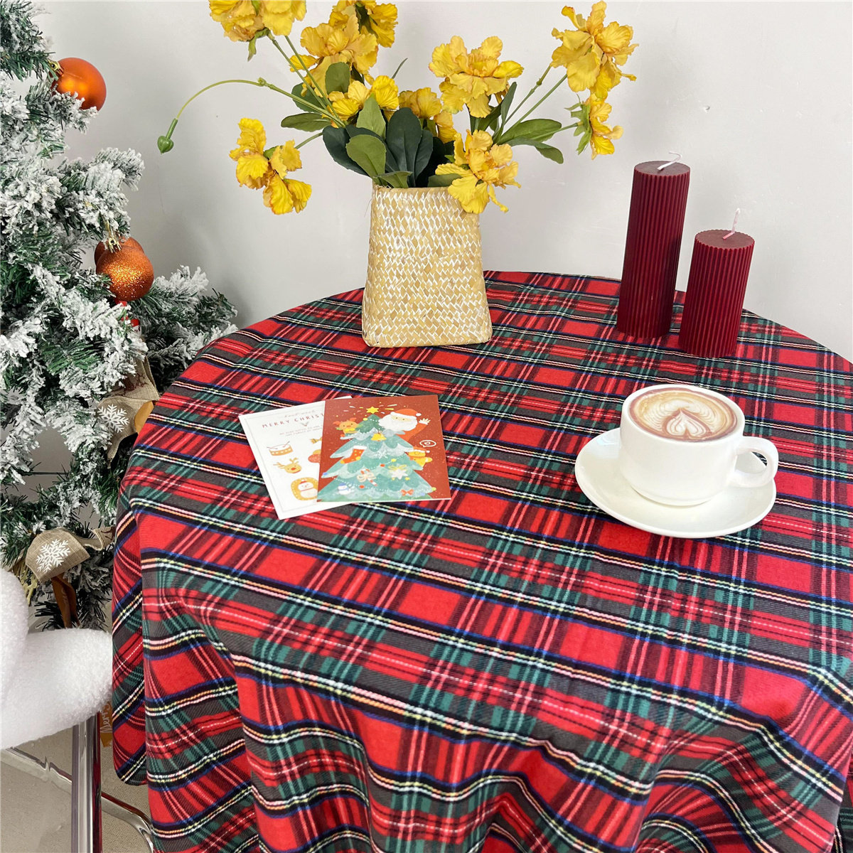 新年圣诞节桌布红色喜庆ins风网红过年春节茶几餐桌书桌布艺绒布,居家布艺,桌布,淘宝优惠券,粉丝福利购,淘宝优惠卷