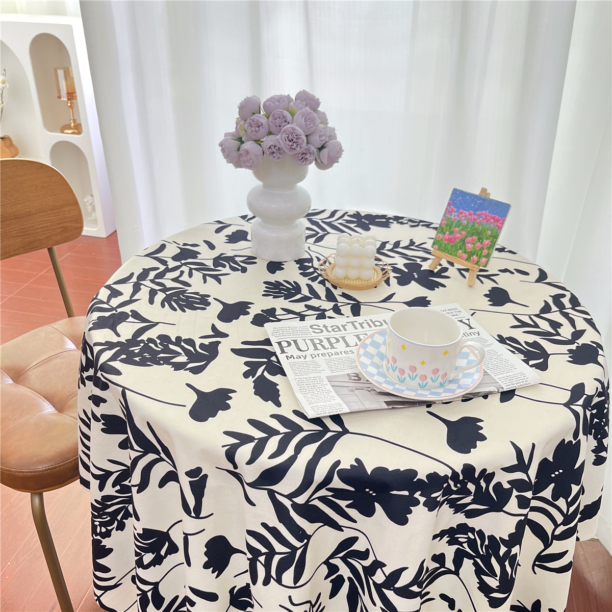 韩国复古风碎花拍摄茶几台布