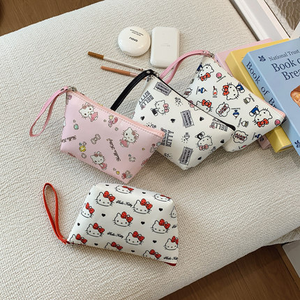 HelloKitty化妆包便携拉链手拎出差旅行化妆品口红补妆洗漱收纳包