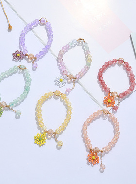 新款韩版小雏菊手链女小清新彩色花朵校园风学生爆款手饰源头货源