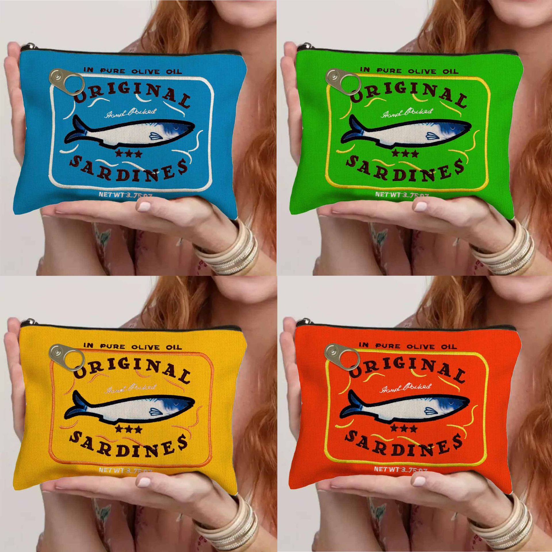 跨境亚马逊卡通可爱日系沙丁鱼罐头造型收纳包化妆包笔袋化妆包,收纳整理,吸尘器收纳架/盒/袋,淘宝优惠券,粉丝福利购,淘宝优惠卷