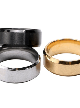 欧美风跨境电商光面钛钢情侣戒指