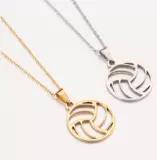 (Трансграничная торговля), волейбольный аксессуар подходит для мужчин и женщин, подвеска из нержавеющей стали, ожерелье, цепочка до ключиц, европейский стиль, (в наличии на складе)