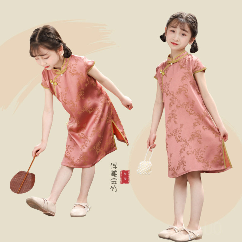 儿童夏款新款旗袍改良中国风汉服女童新中式礼服小众气质复古旗袍