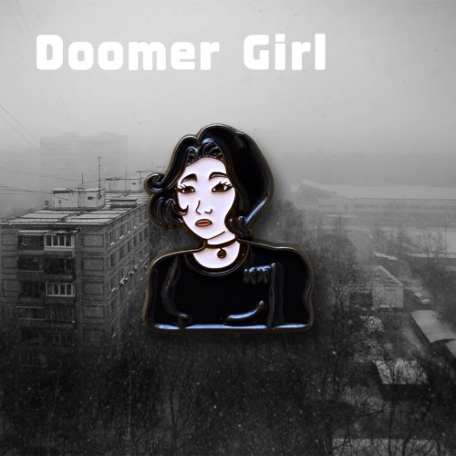 doomer girl后朋克徽章胸针