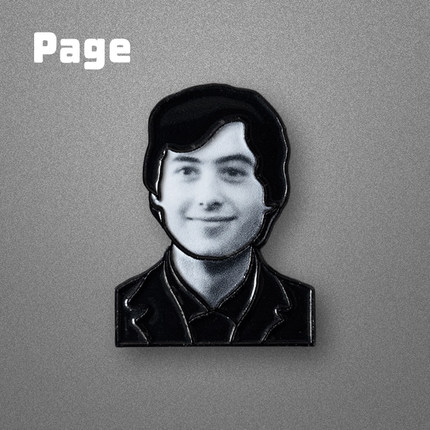 吉米页Jimmy Page齐柏林飞艇黑魔法页老师伪人硬摇滚徽章胸针礼物