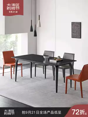 Italian minimalist rock board dining table and chair combination modern simple rectangular marble table small apartment dining table