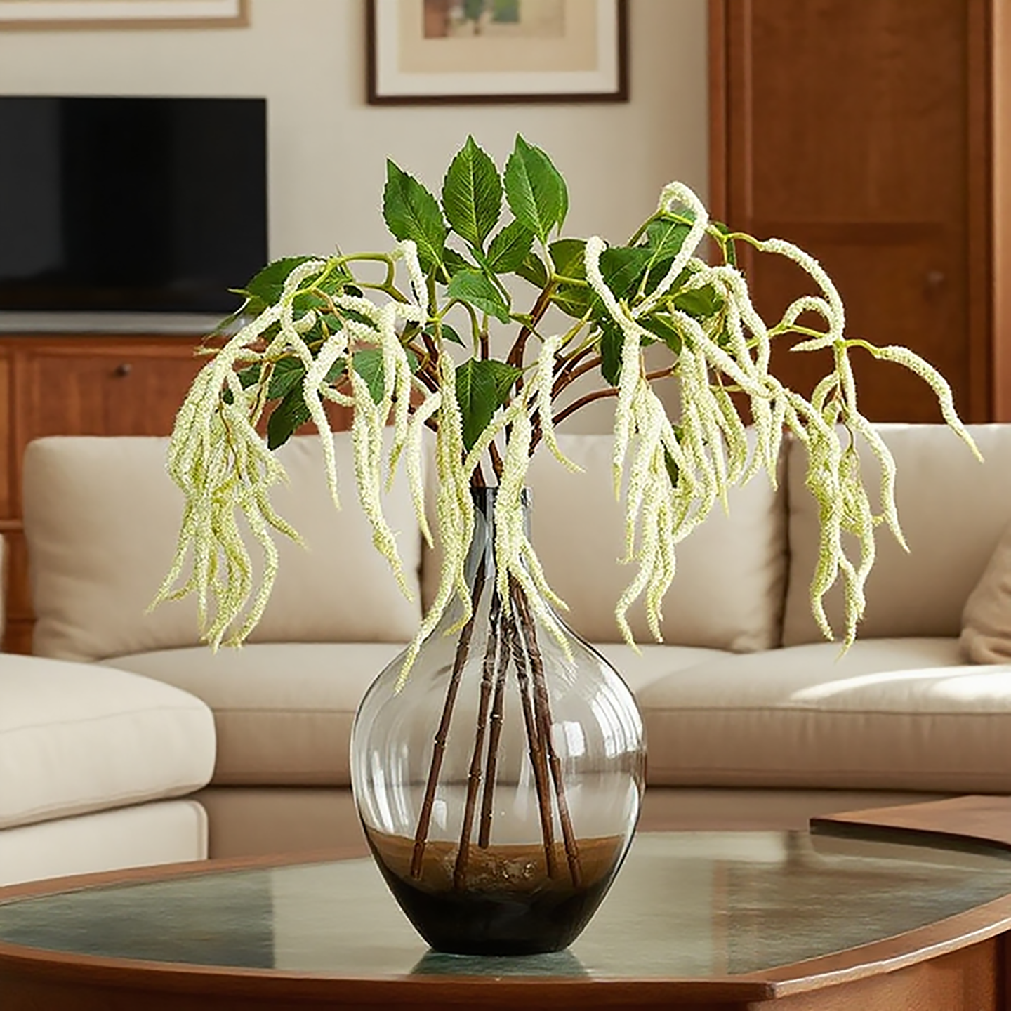 手感下垂柔丽丝穗状藤条仿真摆件