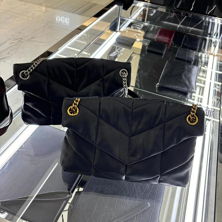 原厂皮杨树林Loulou云朵包超软羊皮菱格链条邮差包单间斜挎包女