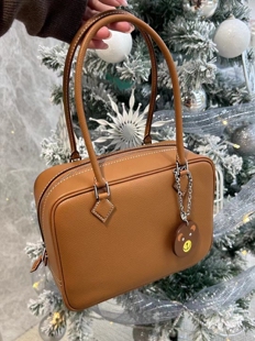 新款plume20羽毛包钢五金半手工头层牛皮中古盒子包单肩斜挎手提