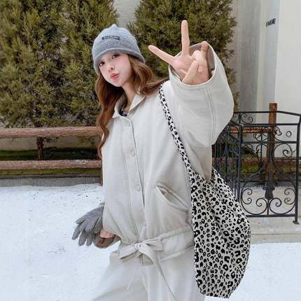 韩版宽松短款棉轻女年冬新b189-885款小个子巨秋好看薄夹棉外套服