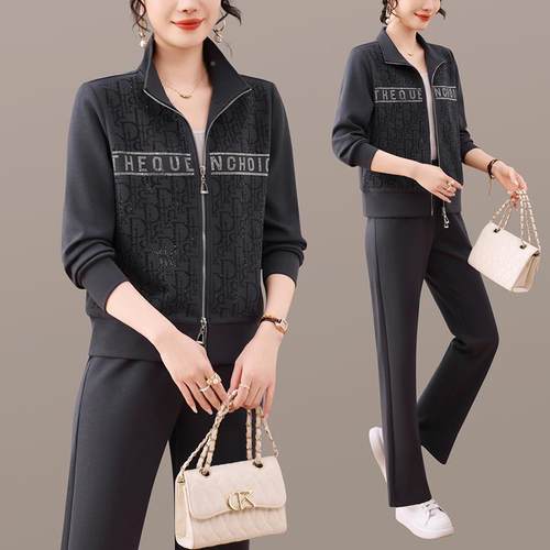 中年春装外套新款中年女老装运96580914动休闲套装妈春秋时尚妈件