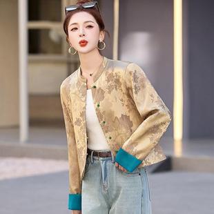 个外子唐装 高感气质显级瘦短款 国风小套女ZBU2504B春秋新款 新中式