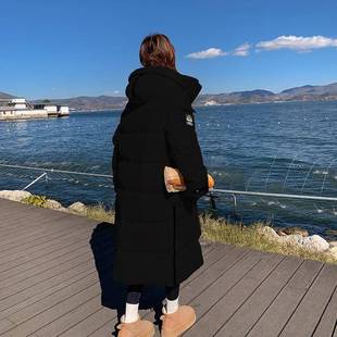 D079 白鸭绒情侣工装 85卡其色女款 羽绒服女冬季 同厚 加男长款 时尚