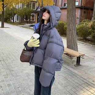 短小个子加厚面包服白C196 新款 921鸭绒外 羽绒服女冬季 灰色超好款